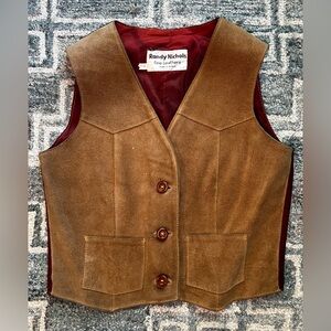 Randy Nichols Suede Leather Vest in medium brown